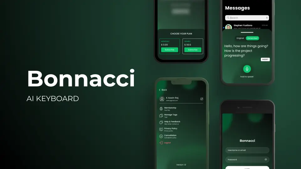 AI Keyboard Product Design for Bonacci
