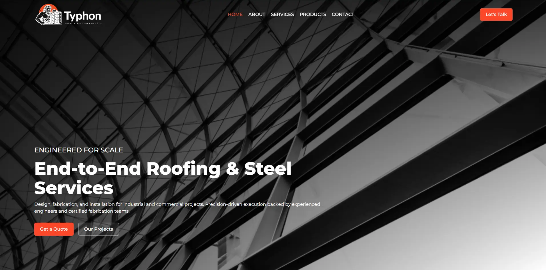Industrial Website for Typhon Steel Structures
